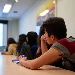 Young students learning