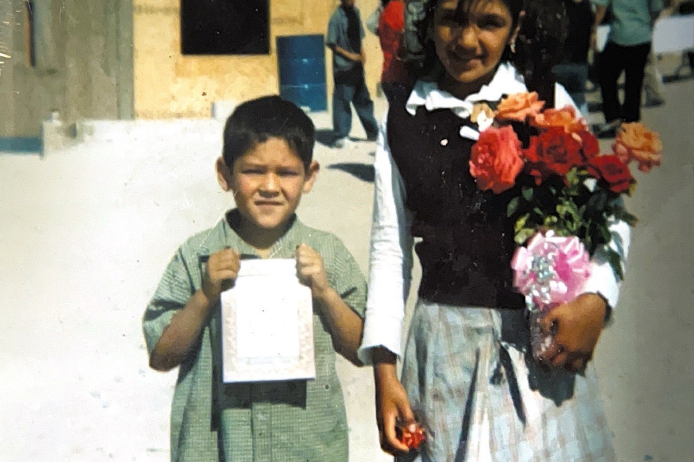Becoming a Doctor: Yoselin Moetamedi Garcia pictured in front of her school in Maclovia Rojas