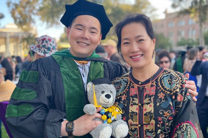 Louie Wang (DGSOM class of 2023) at graduation